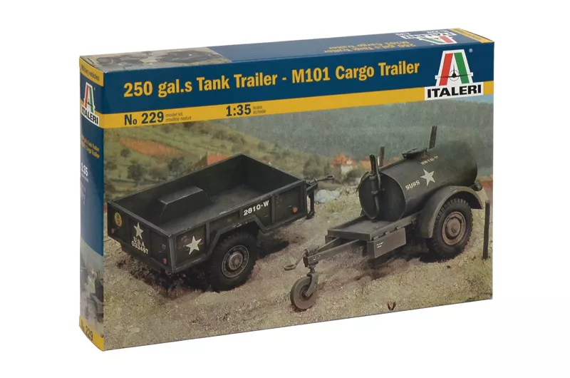 Italeri - 250 gal.s Tank Trailer - M101 Cargo Trailer